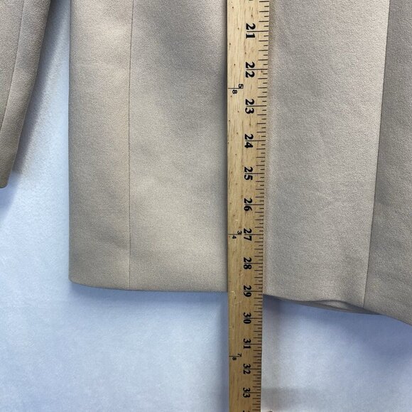 ELIE TAHARI Peak Lapel Collar Lined Blazer Jacket Women Sz 0 Beige Shoulder Pads - Picture 10 of 16